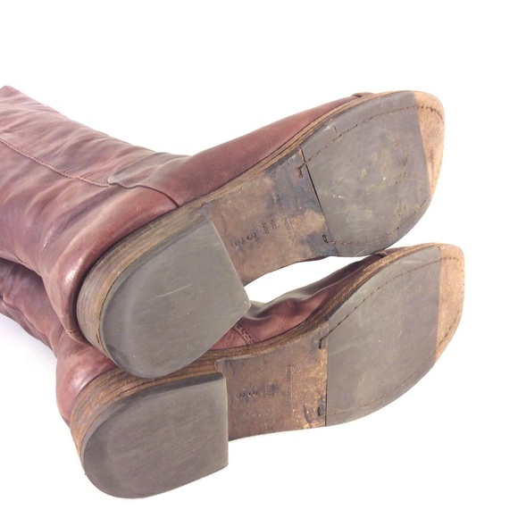 SIGERSON MORRISON brown flat leather boots 8 8.5 knee riding - Picture 4 of 4